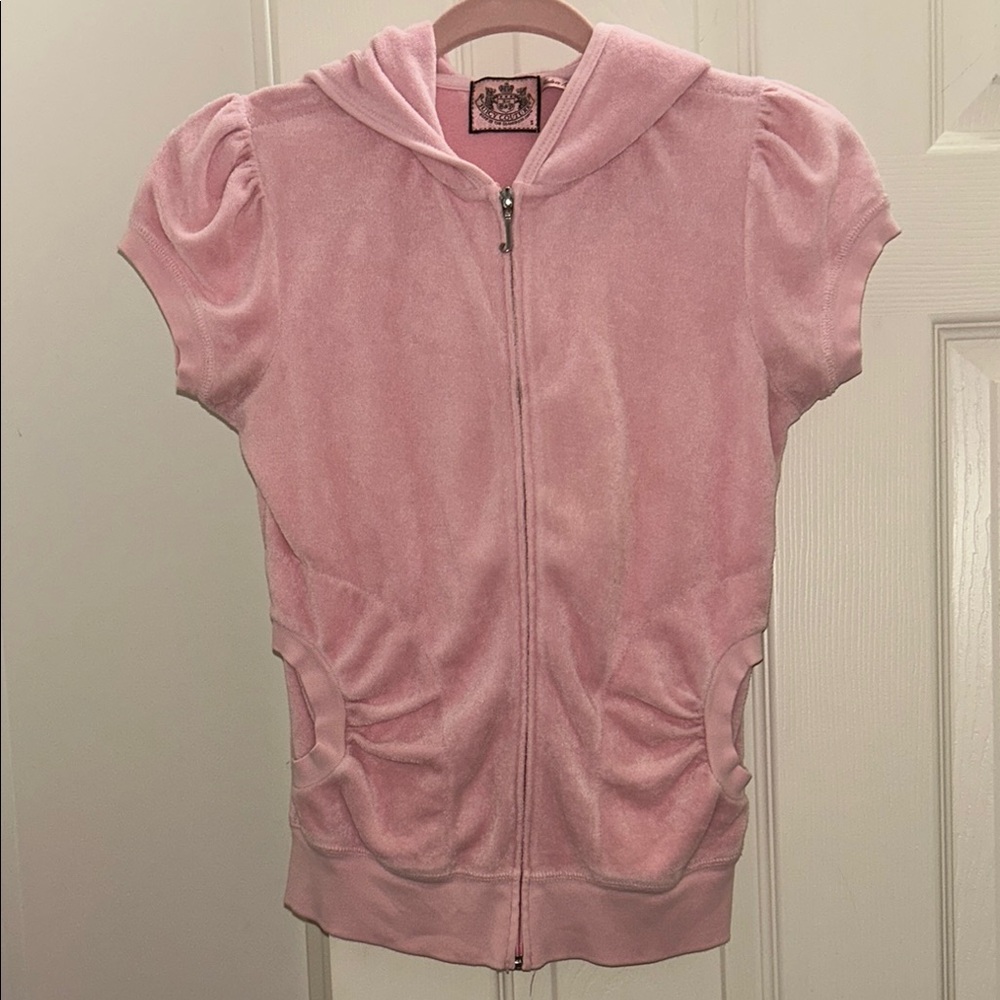 Juicy Couture Pink Terry hoodie with Puff Sleeves